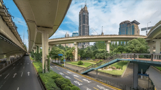 道路建设上海高架桥GIF高清图片