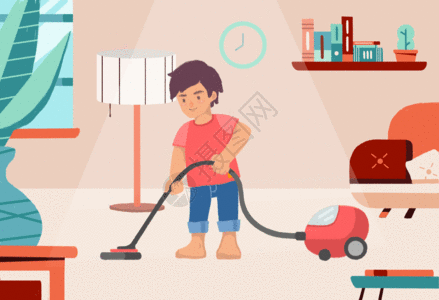 打扫房间gif图片素材