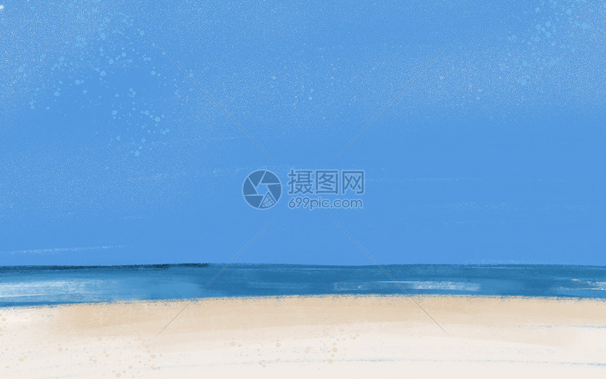 插画海滩背景图片