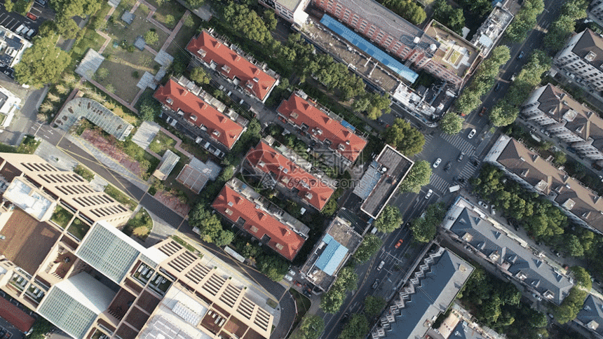 上海奉贤城市上空航拍gif动图图片-正版gif素材401083085-摄图网