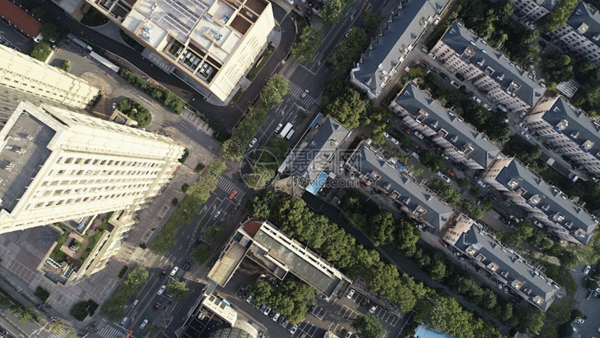 上海奉贤城市上空航拍gif动图图片-正版gif素材401083086-摄图网