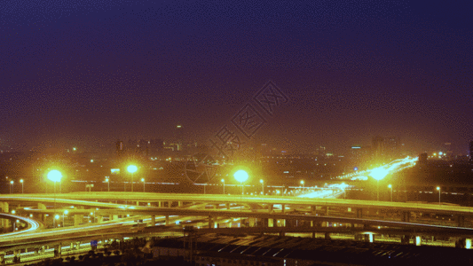 城市夜景到早上黎明GIF图片
