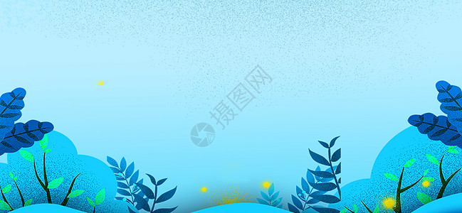 手绘植被植物插画背景设计图片