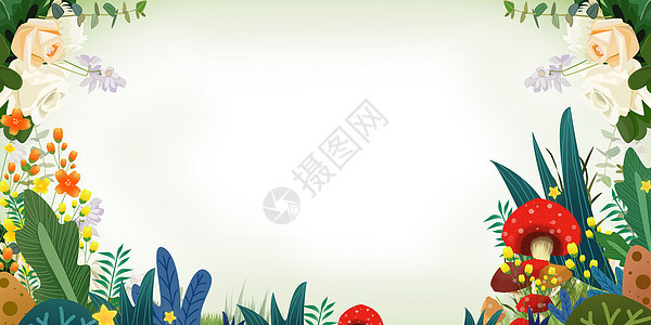 插画花卉背景图片