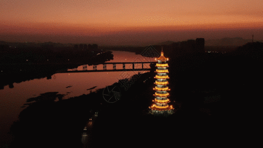 广东航拍夜景GIF图片