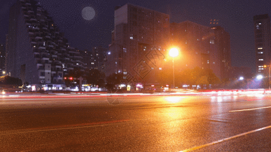 夜晚城市灯光夜晚城市交通延时摄影GIF高清图片
