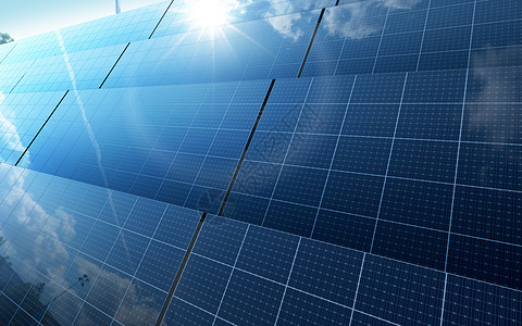 太阳板太阳能板发电场景设计图片