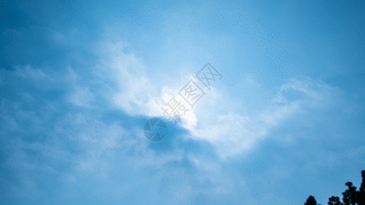 蓝天白云飘动延时摄影GIF图片