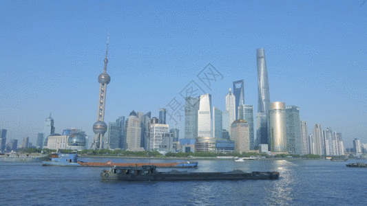 浦江上海外滩东方明珠上海中心GIF高清图片