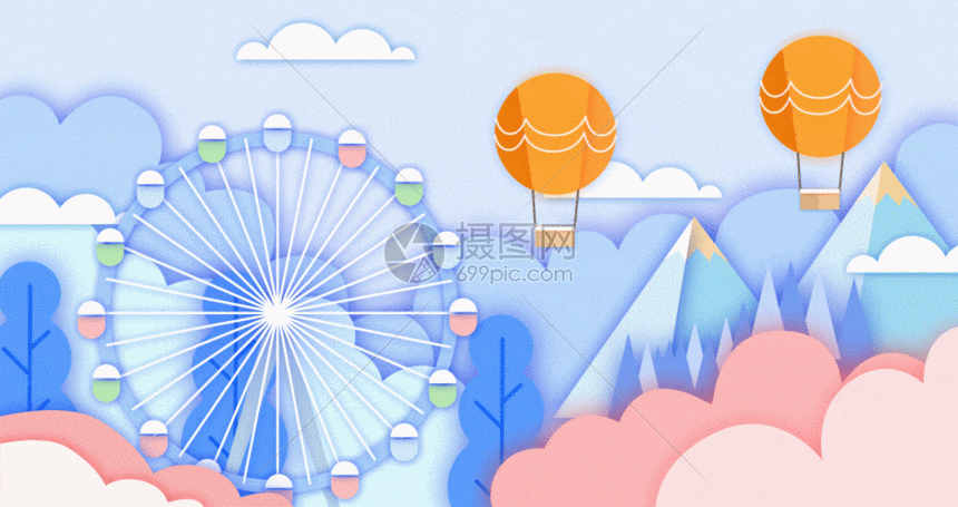 旅游游乐园gif动图图片-正版gif素材401103636-摄图网
