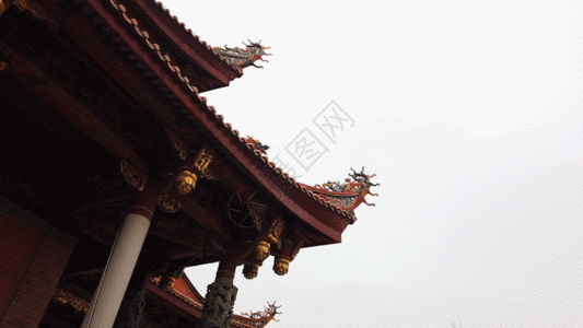 红木雕刻古建筑雕刻GIF高清图片