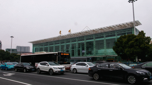 中央火车站常州火车站实拍延时摄影GIF高清图片