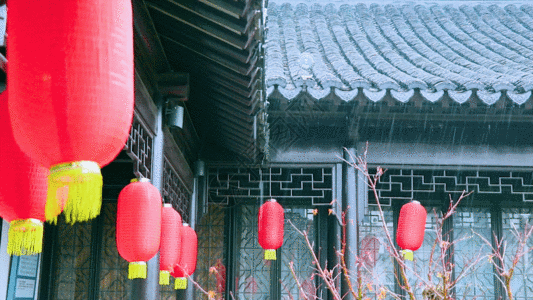 烟雨江南GIF灯笼高清图片素材