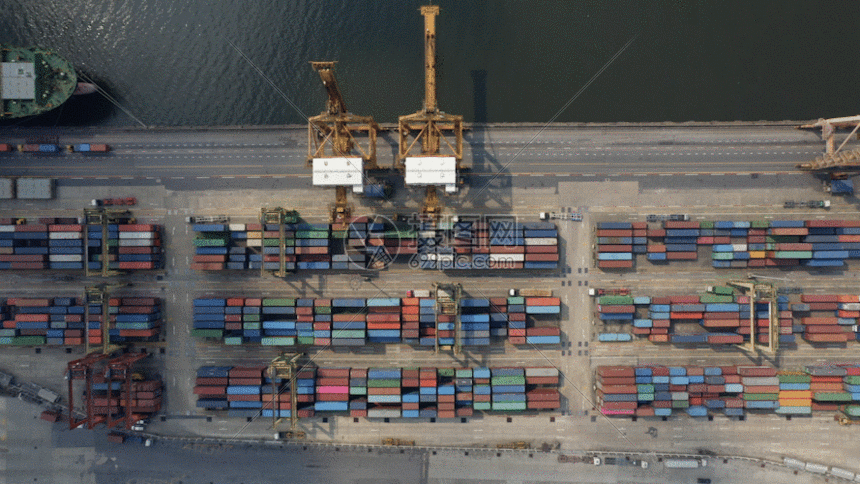 曼谷港口集装箱港口起重机GIF图片