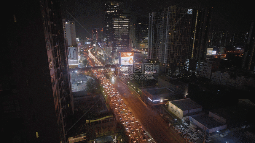 夜景城市中心马路车流gif动图图片-正版gif素材401112611-摄图网