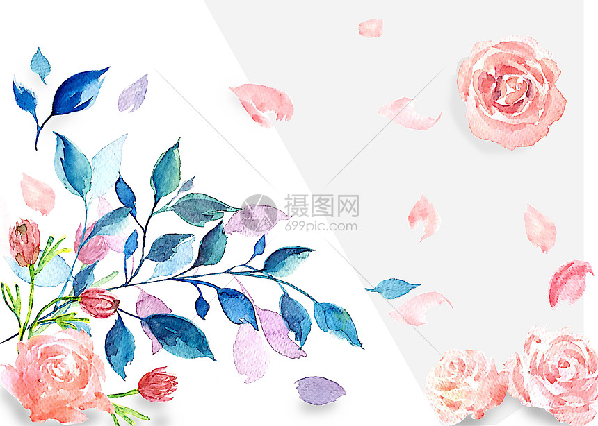 水彩花卉插画图片下载 正版图片 摄图网