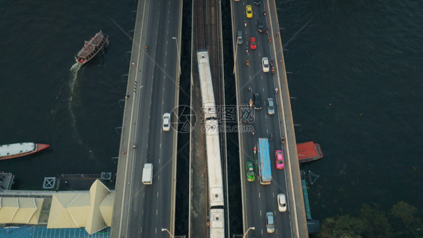 城市中心公路街道车流gif动图图片-正版gif素材401112873-摄图网