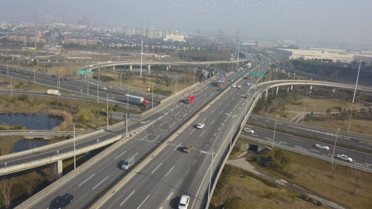 航拍城市高速公路GIF图片