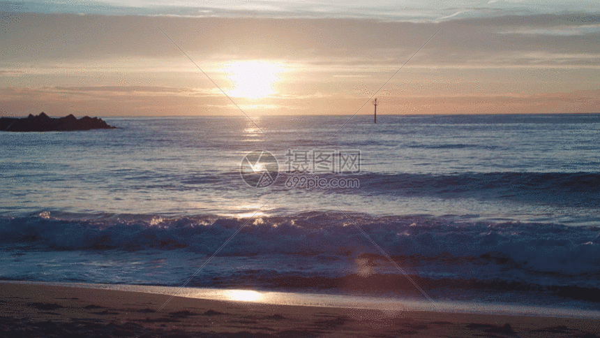 平静的海洋海浪海滩沙滩gif动图图片-正版gif素材401115958-摄图网