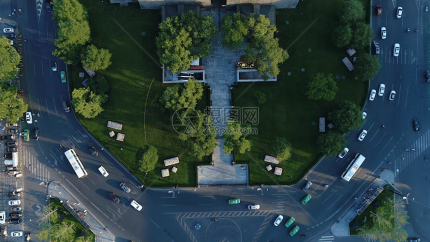 西安南大街车流航拍gif动图图片-正版gif素材401116093-摄图网