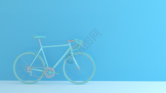 创意自行车清新场景背景图片