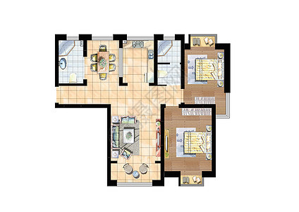 彩色家装平面图图片