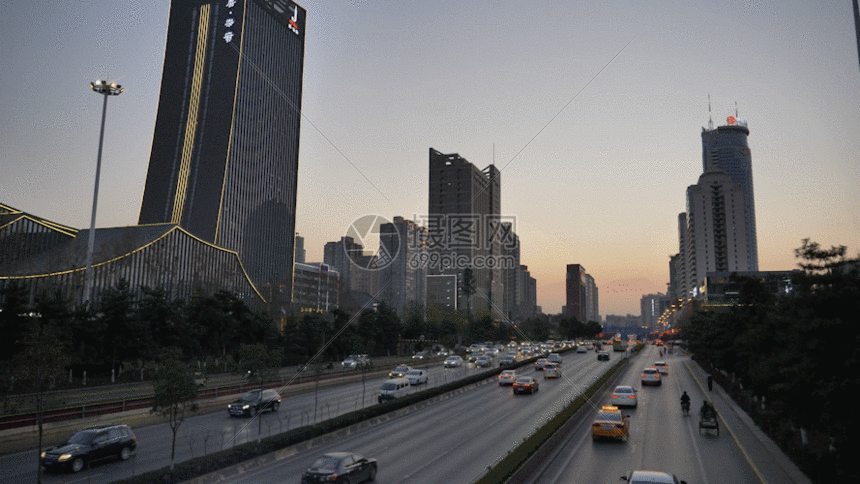 傍晚城市车辆延时gif动图图片-正版gif素材401121671-摄图网