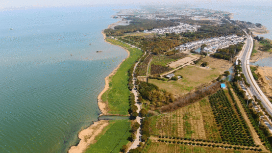 北京故宫全景航拍阳澄湖美人腿景区全景GIF高清图片