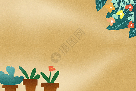 清新植物插画背景图片