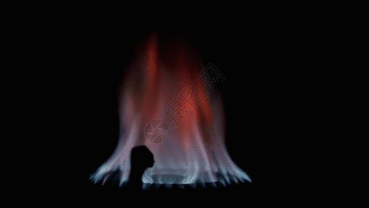 煤气灶火焰开启实拍GIF图片