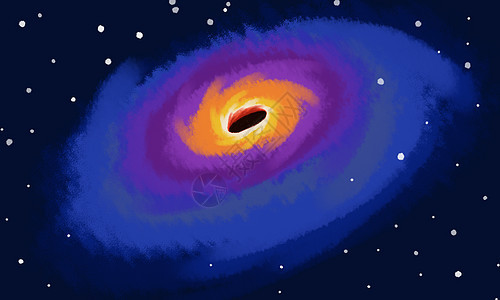 宇宙黑洞插画背景图片