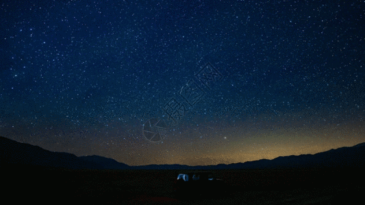 夜晚天空夜景间隔拍摄GIF高清图片
