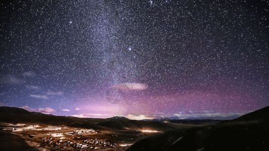 四川夜景星空延时GIF高清图片