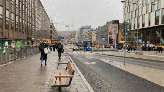 斯德哥尔摩商业中心街区延时GIF高清图片