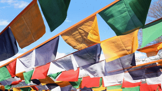 西藏经幡高速摄影GIF图片