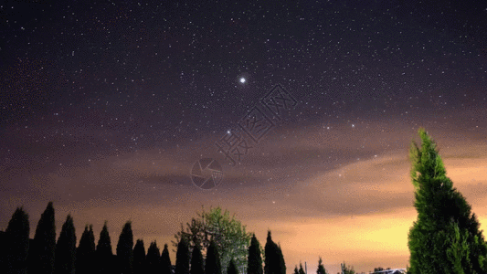 流星雨夜景天空GIF高清图片