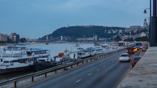 城市码头实拍港口夜景风景GIF高清图片