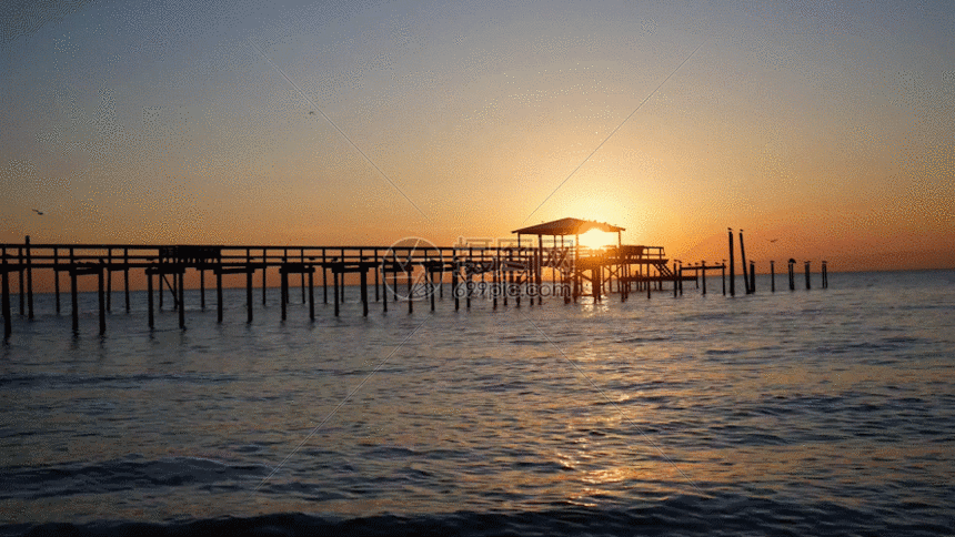 海湾日落gif动图图片-正版gif素材401144382-摄图网