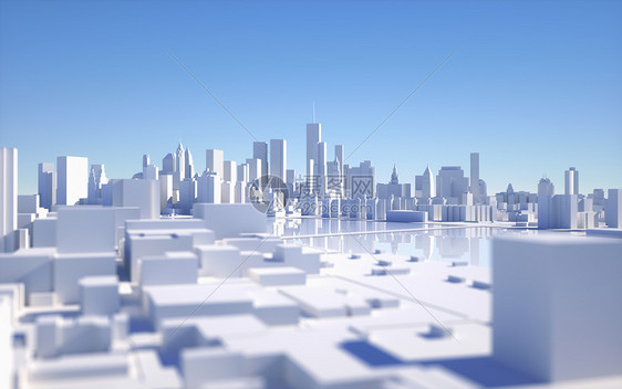 科技白色城市建筑空间图片