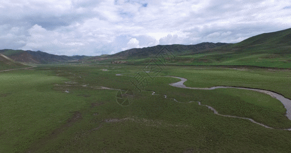 甘肃甘南红原草原航拍视频gif图片