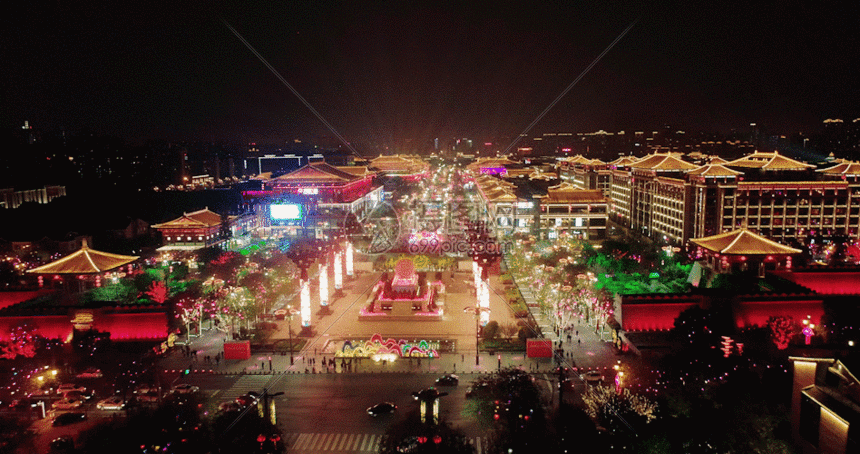 大唐不夜城gif动图图片-正版gif素材401148264-摄图网