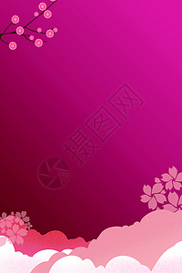 红色桃花背景背景图片