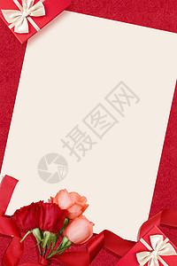 红色鲜花浪漫情人节背景设计图片