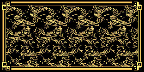 锦鲤花纹背景图片