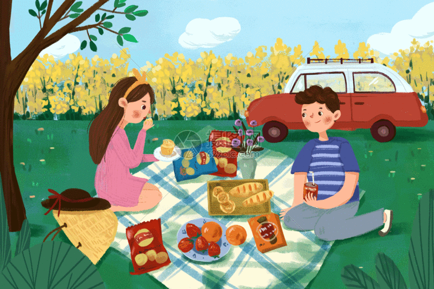 郊游gif动图图片-正版gif素材401160148-摄图网