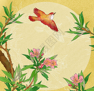 中国风水墨工笔花鸟花卉冠花图图片