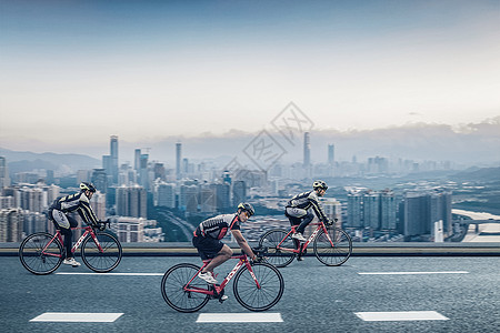 公路骑行自行车城市高清图片