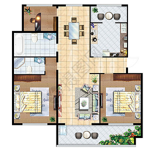 彩色平面图房产家居高清图片