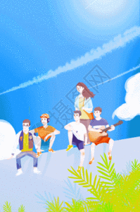 五四青年节海报gif图片素材