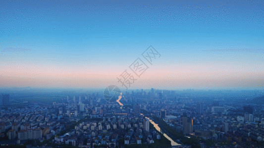 城市日出东方GIF图片
